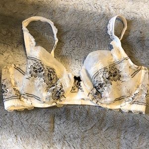Black and white lace bra